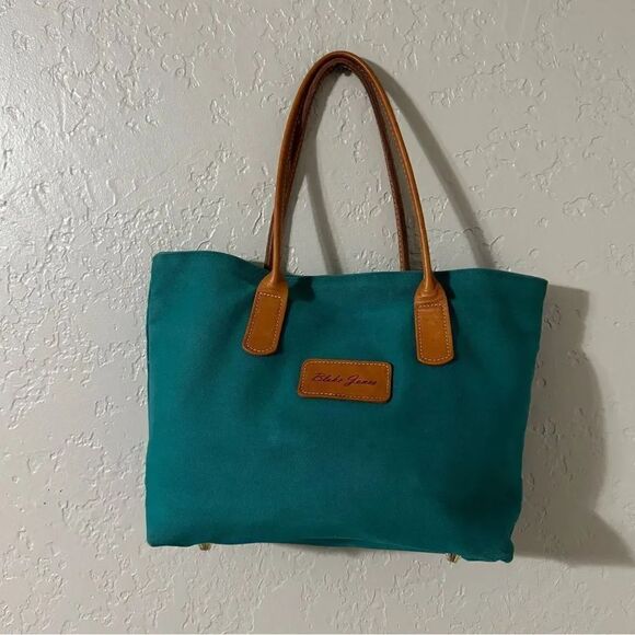 blake jones designs Handbags - Blake Jones Designs Tote Should Bag Teal Canvas Leather Strap